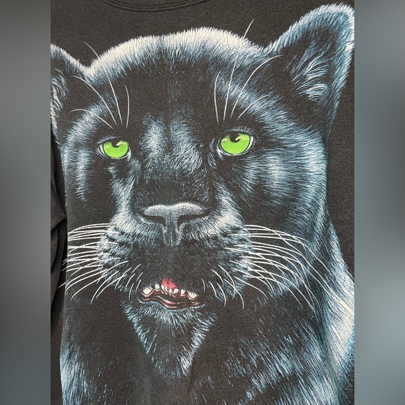 Vintage Black Panther Sweatshirt Women’s Small Black Graphic Crewneck Pullover - Picture 4 of 11